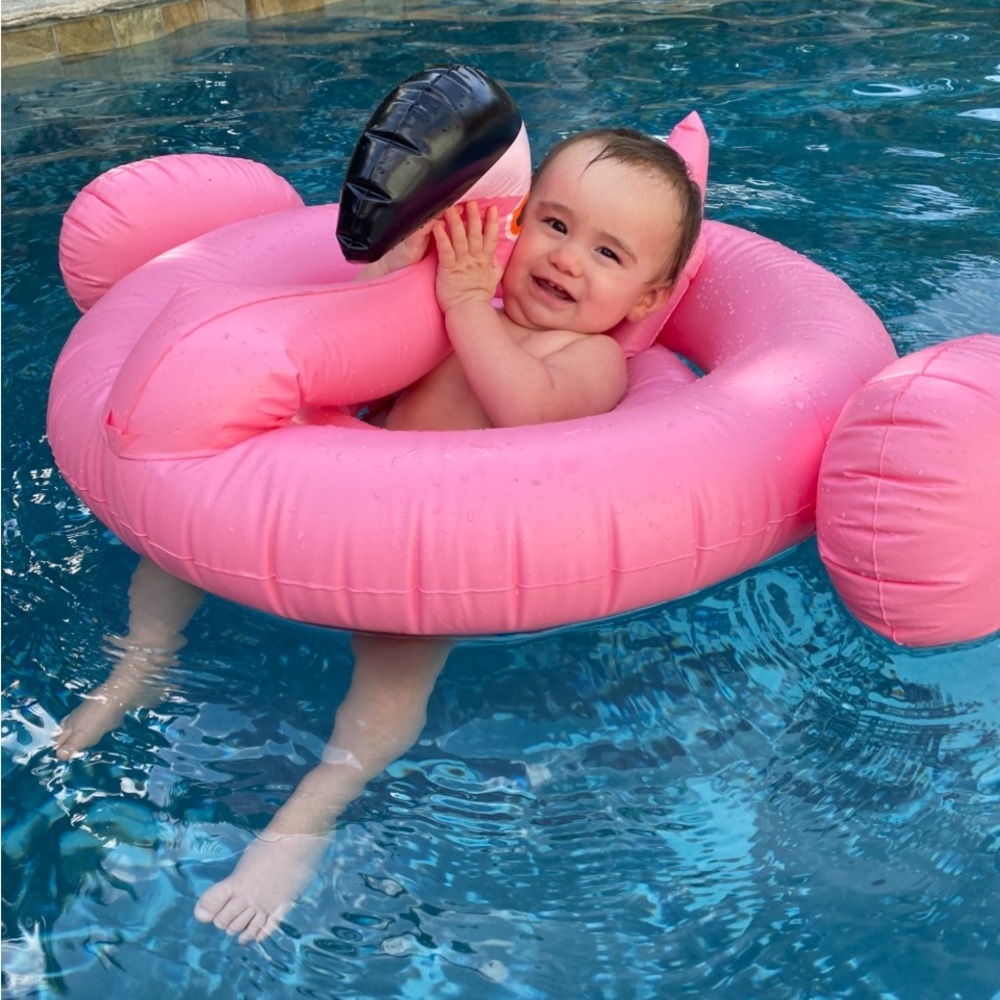 Flamingo Baby Float w/Sunshade Canopy - Picture 9 of 9